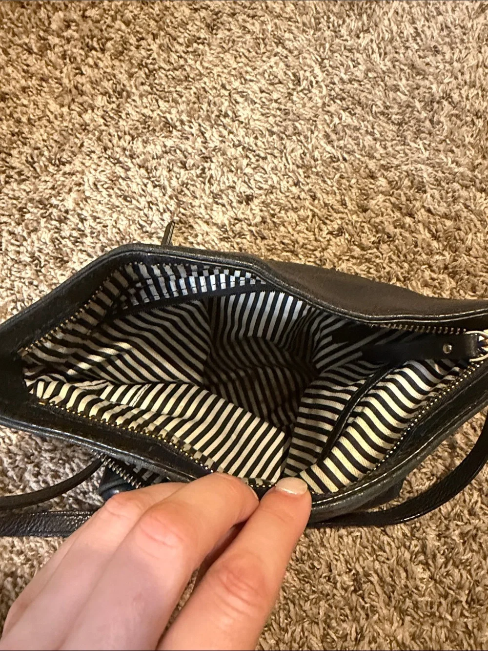 kate spade Black Pebbled Leather Crossbody with Gold Hardware